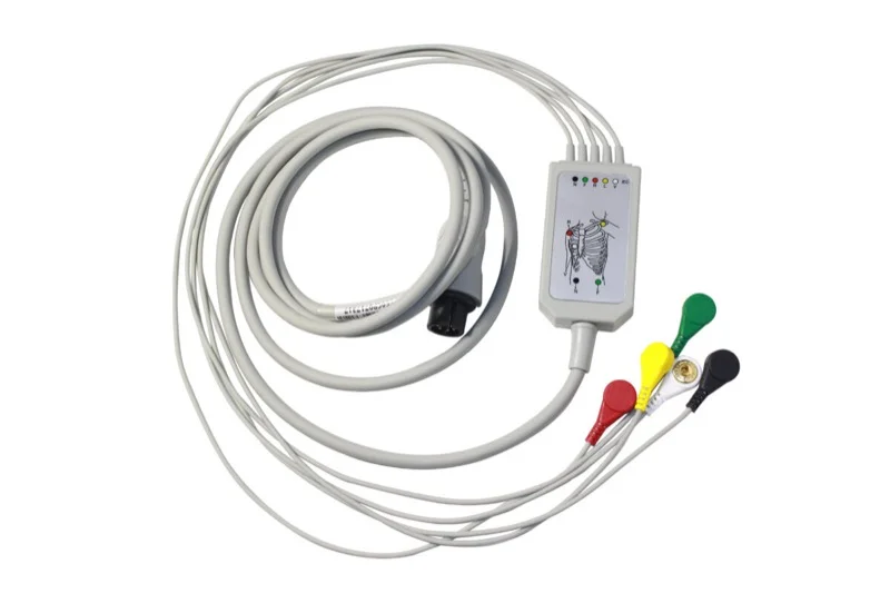 Cabo paciente para ECG com 5 vias compatível com monitores multiparamétricos